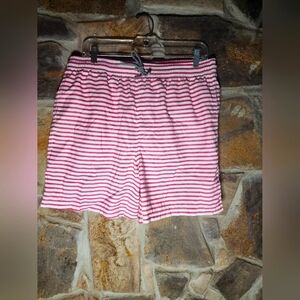 Biwisy pink and white striped swim trunks